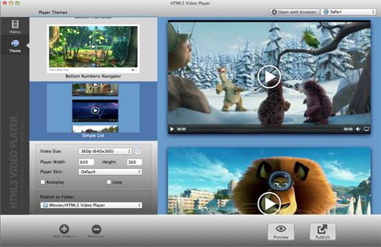 HTML5 Video Player for Mac